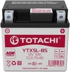 90005 TOTACHI Аккумулятор AGM 12В 5 АЧ Стартерный Герметичный Для Мототехники YTX5L-BS