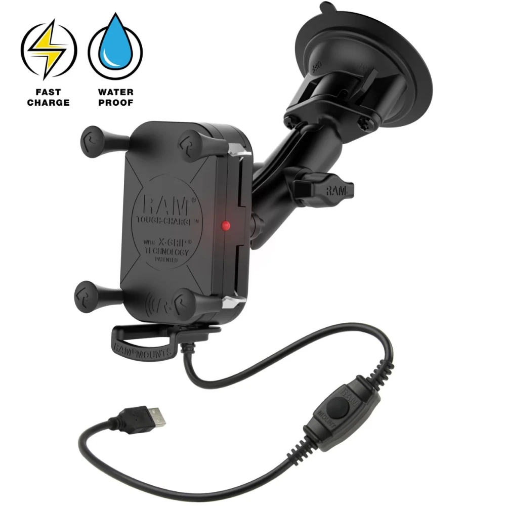 Крепление RAM MOUNTS Tough-Charge 15 Вт водонепроницаемая беспроводная зарядка на присоске Twist-Loc, RAM-B-166-UN12W-1