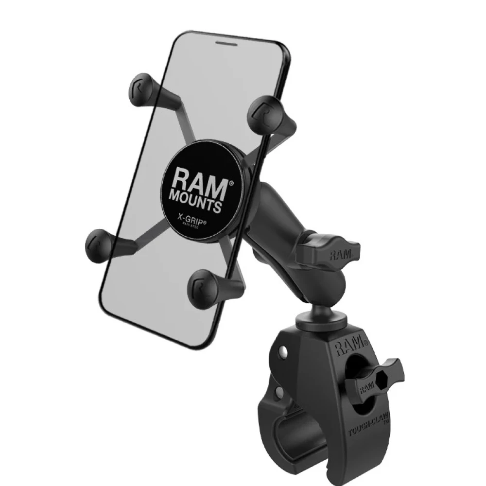 Крепление для телефона RAM MOUNTS X-Grip со струбциной Tough-Claw 16-29 мм, средний кронштейн 76 мм, RAM-B-400-HOL-UN7BU