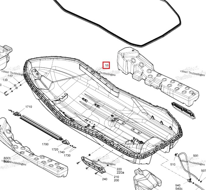 ZAXJET Корпус Нижний Черный Для BRP Sea Doo SPARK 2014-2020 295501188 8.jpg